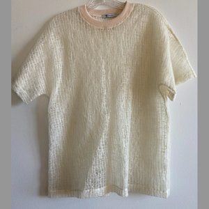 Alexander Wang Mesh Weave Short Sleeve Sweater